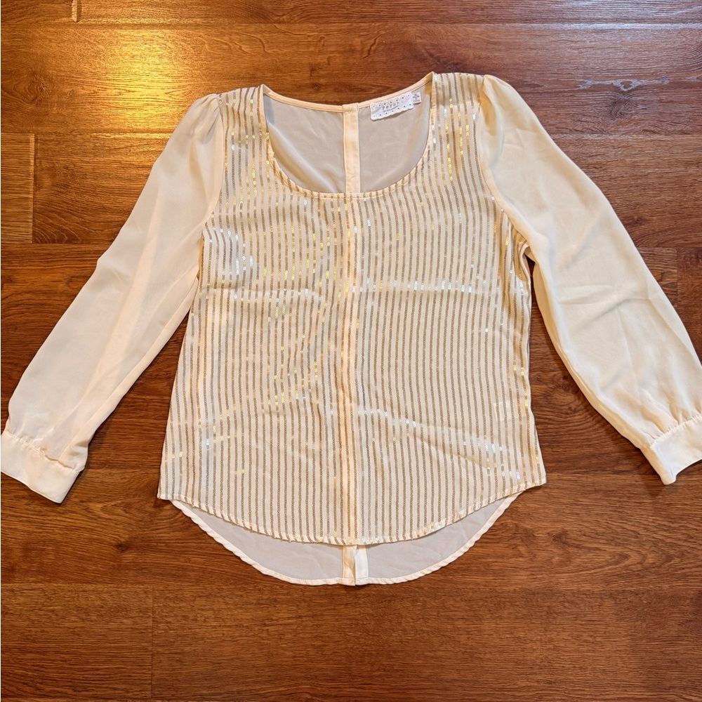 Perch by Blu Pepper Cream Sheer Blouse